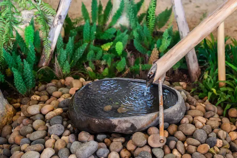 Decoración de jardines con estanques y fuentes naturales