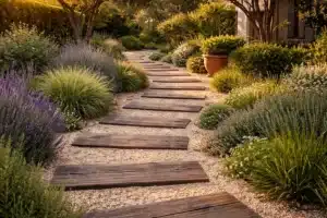 Cómo crear senderos de jardín con traviesas de madera